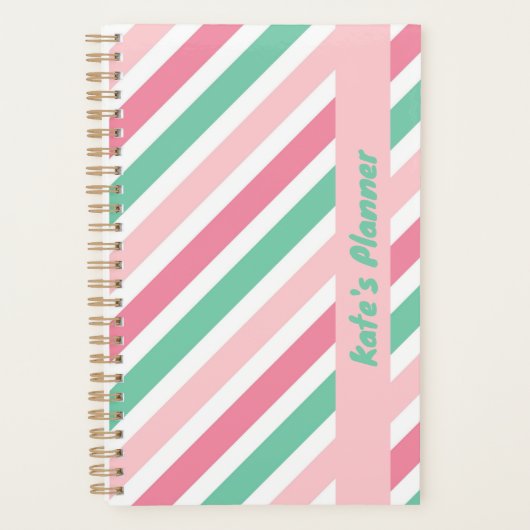 Pastel Peppermint Candy Stripes Summer Planer (Vorderseite)
