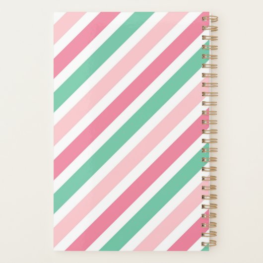 Pastel Peppermint Candy Stripes Summer Planer (Rückseite)