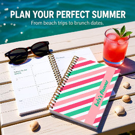 Pastel Peppermint Candy Stripes Summer Planer