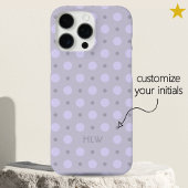 Pastel Periwinkle Dots Pattern Custom Name Initial Case-Mate iPhone Hülle