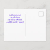 Pastel Periwinkle Lila Einladungspostkarte (Rückseite)