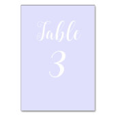 Pastel Periwinkle Lila Tischnummer (Vorderseite)