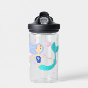 Pastel Periwinkle Mermaid Seashells Pearls Trinkflasche