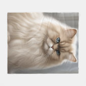 Pastel Persian Cat Portrait Fleecedecke (Vorderseite (Horizontal))