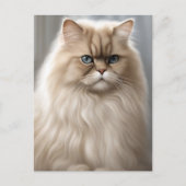 Pastel Persian Cat Portrait Postkarte (Vorderseite)