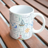 Pastel personalisierter Name Segel Kaffeetasse
