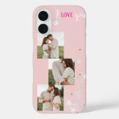 Pastel Personalisiertes Foto | Text iPhone Case (Rückseite)