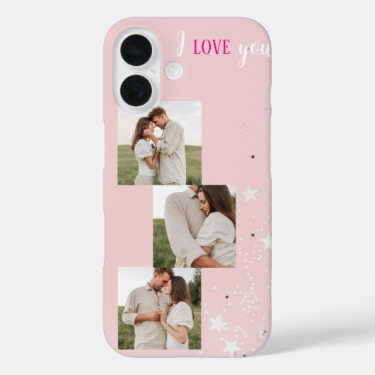 Pastel Personalisiertes Foto | Text iPhone Case (Rückseite)