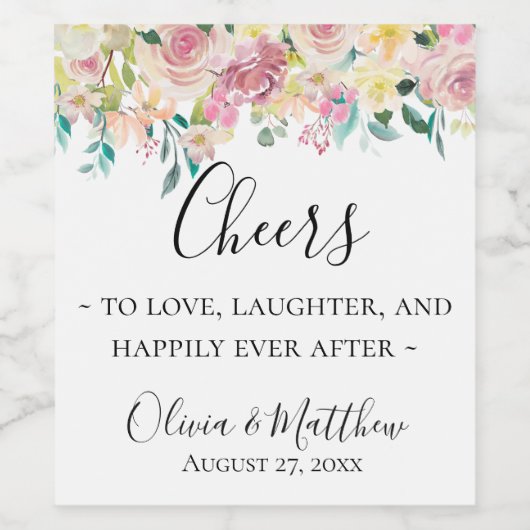 Pastel Personalisiertes Weinetikett (Einzelnes Label)