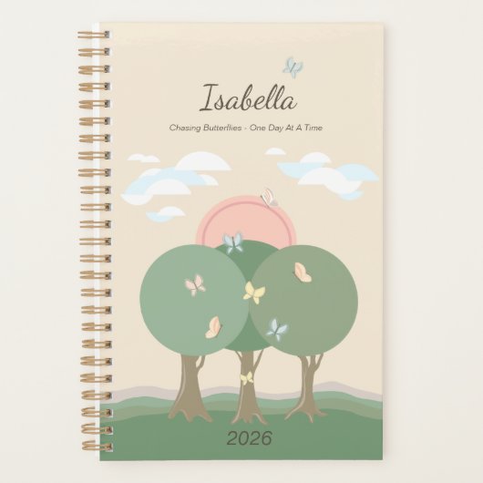 Pastel Personalized Butterfly Affirmation  Planer (Vorderseite)