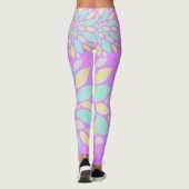 Pastel Petals Blume Muster Leggings (Rückseite)