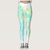 Pastel Petals Blume Muster Leggings (Vorderseite)