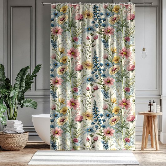 Pastel Petals Curtain Love Gift for Anniversary Duschvorhang
