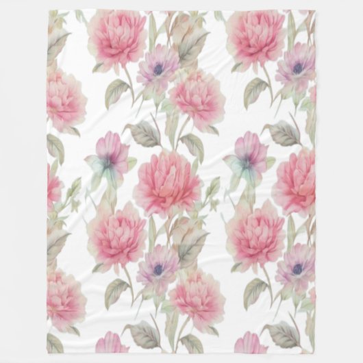 Pastel Petals Fleece Blanket (Vorderseite)