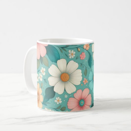 Pastel Petals Kaffeetasse (Vorderseite Links)