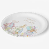 Pastel Peter der Kaninchen und Freunde zum Geburts Pappteller (Schrägansicht)