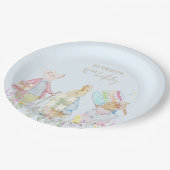 Pastel Peter der Kaninchen und Freunde zum Geburts Pappteller (Schrägansicht)