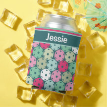 Pastel Pickleballs auf dunkelgrün mit Namen