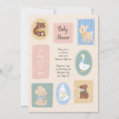 Pastel Picture Frame Woodland Kinderdusche laden e Einladung (Vorderseite)