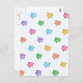 Pastel Pig Postkarte (Vorne/Hinten)