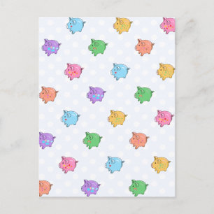 Pastel Pig Postkarte