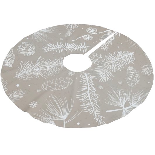Pastel Pine Pattern Polyester Weihnachtsbaumdecke (Schrägansicht)