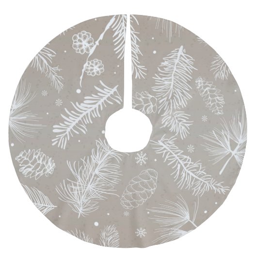 Pastel Pine Pattern Polyester Weihnachtsbaumdecke (Vorderseite)