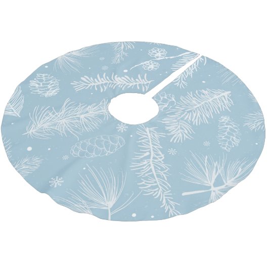 Pastel Pine Pattern Polyester Weihnachtsbaumdecke (Schrägansicht)