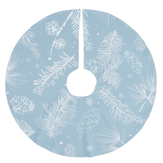 Pastel Pine Pattern Polyester Weihnachtsbaumdecke (Vorderseite)