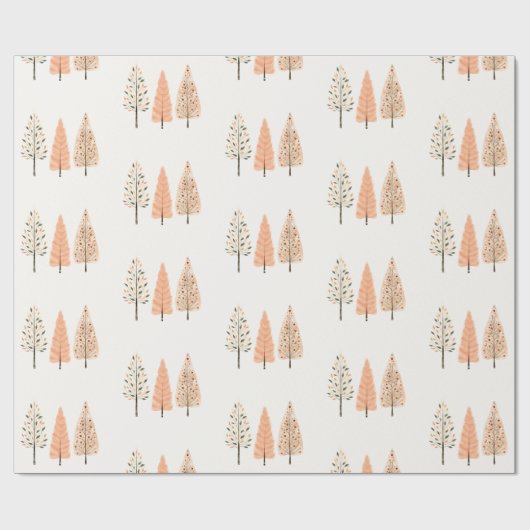 Pastel Pine Tree Weihnachtsgeschenk Geschenkpapier (Flach)