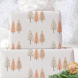 Pastel Pine Tree Weihnachtsgeschenk Geschenkpapier