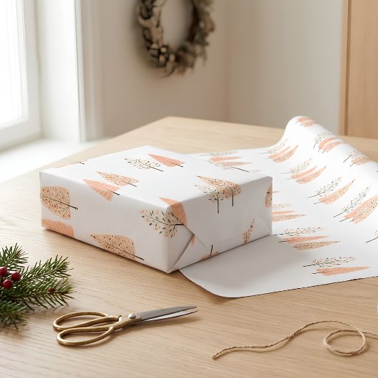 Pastel Pine Tree Weihnachtsgeschenk Geschenkpapier
