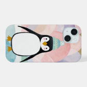 Pastel-Pinguin-Gipfel iPhone 15 Hülle (Rückseite (Horizontal))