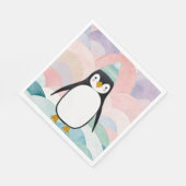 Pastel-Pinguin-Gipfel Serviette (Ecke)