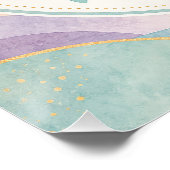 Pastel-Pinguin-Regenbogen-Geburtstagsfeier Poster (Ecke)
