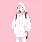 Pastel Pink シール｜寿司娘ステッカー GenerativeAI Aufkleber (Vorderseite)