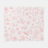 Pastel Pink, Abstrakt florale, botanische Farbe Ar Fleecedecke (Vorderseite (Horizontal))