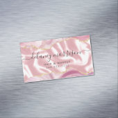Pastel Pink Agate Gold Glitter Luxury Magnetische Visitenkarte (Beispiel)