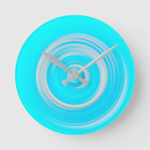 Pastel Pink and Blue Spiral Abstract Contemporary Runde Wanduhr