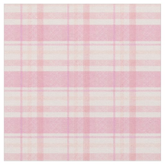 Pastel Pink and Orange Plaid Stoff (Nahaufnahme)