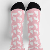 Pastel Pink And White Bunny Pattern Cute Easter Socken (Oben)