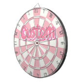 Pastel Pink And White Customizable Text Dartscheibe (Vorderseite rechts)