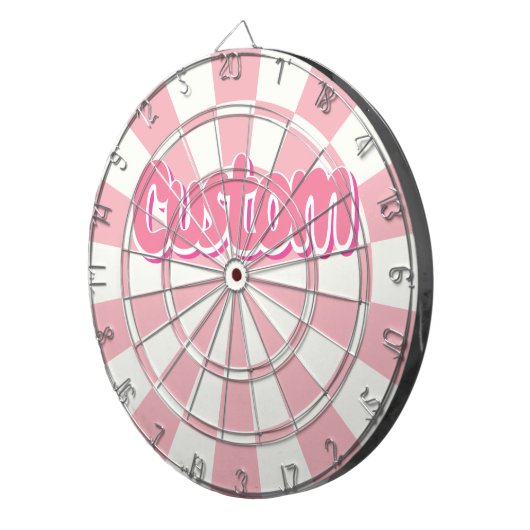 Pastel Pink And White Customizable Text Dartscheibe (Vorderseite rechts)