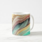 Pastel Pink Aquamarin Agate Geode Stone Kaffeetasse (VorderseiteRechts)