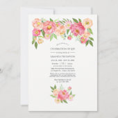 Pastel Pink Aquarellbäume Feiern des Lebens Einladung (Vorderseite)