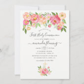 Pastel Pink Aquarellbäume Heilige Kommune Einladung (Vorderseite)