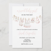 Pastel Pink Baby Clothes Girl Baby shower Einladung (Vorderseite)