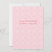 Pastel Pink Baby Dragon Baby Dusche Einladung (Rückseite)