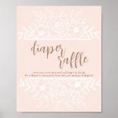 Pastel Pink Baby in Bloom Diaper Raffelzeichen Poster (Vorne)