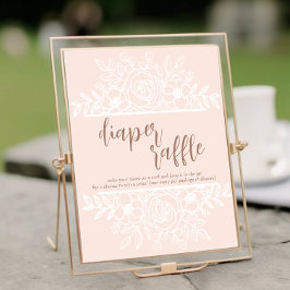 Pastel Pink Baby in Bloom Diaper Raffelzeichen Poster